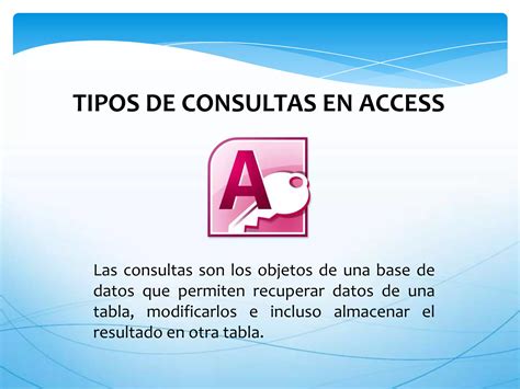 Tipos De Consultas En Access PPT