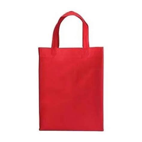 Red Loop Handle Non Woven Bag Capacity 2 Kg Size Dimension 16 X 12