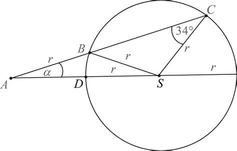 Punkty B C i D leżą na okręgu o środku S i promieniu r Punkt A jest