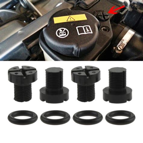 4Pcs Radiator Hose Vent Coolant Expansion Tank Bleeder Screws 17x15mm