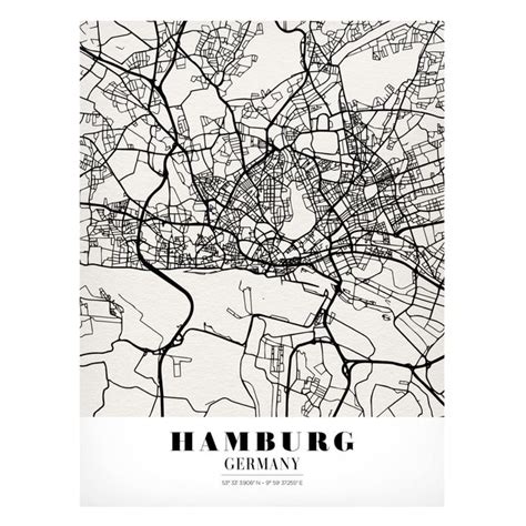 Stadtplan Hamburg Klassik Magnettafel Im Hochformat Kaufen