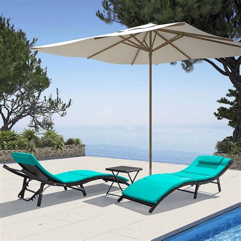 Brand New Devoko Patio Chaise Lounge Chair Set Outdoor Furniture Pe