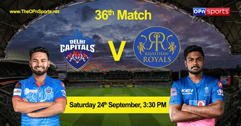 Dc Vs Rr 36th Match Delhi Capitals Vs Rajasthan Royals Live Cricket