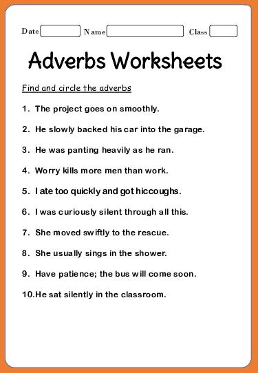 Printable Adverb Worksheets For 2nd Grade Exercise 2 Your Home Teacher