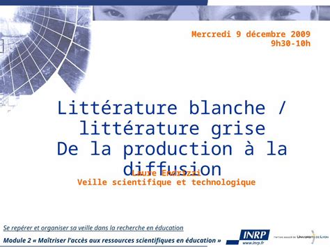 PPT Se repérer et organiser sa veille dans la recherche en éducation