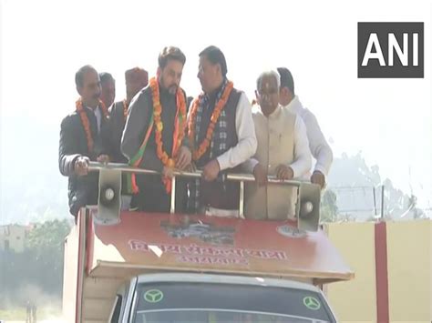 Uttarakhand Assembly Polls Anurag Thakur Cm Dhami Lead Bjps Vijay