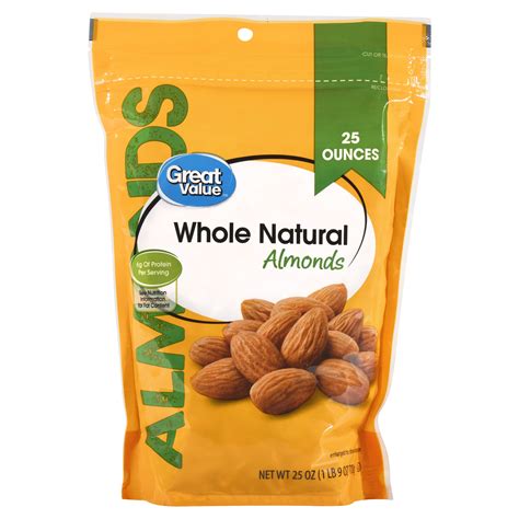Great Value Natural Whole Almonds 25 Oz Brickseek