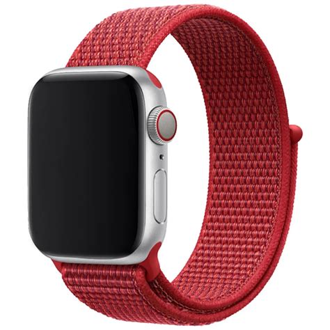 Bracelet Boucle Sport En Nylon Apple Watch M Lange Rouge