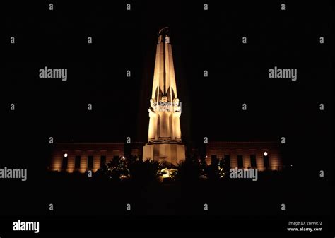 Griffith Park Observatory at Night, Los Angeles, California Stock Photo ...