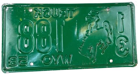 Wyoming 1958 License Plate Vintage Truck Converse Co Man Cave Collector Decor Ebay