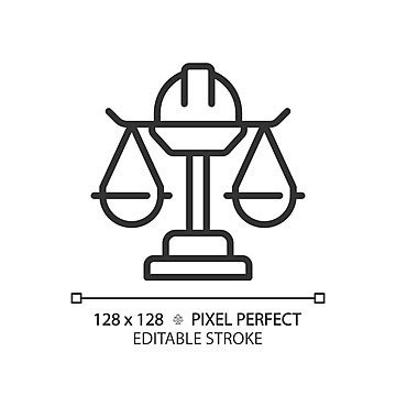 Labour Law Pixel Perfect Rgb Color Icon Concept Logotype Linear Vector