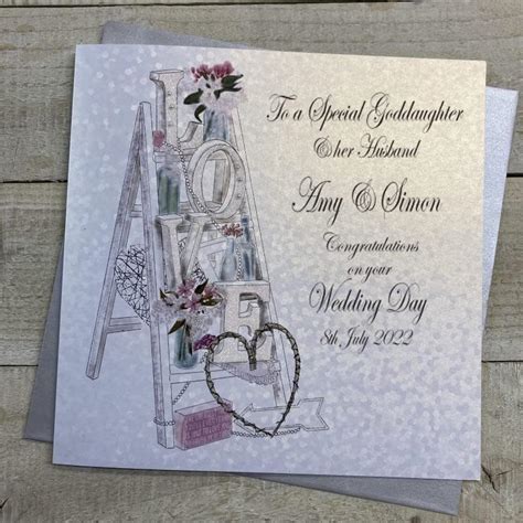 White Cotton Cards Personalised Wedding Card Any Relation Goddaughter