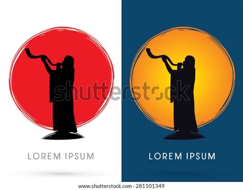 10 Man Blowing Shofar Designed On Sunset Background Graphic Vector Images, Stock Photos ...