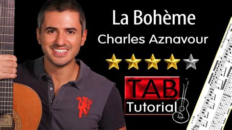 La Bohème by Charles Aznavour Classical Guitar Tutorial Sheet and