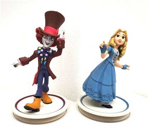 Disney Infinity Alice In Wonderland And Mad Hatter Figure Lot No Package