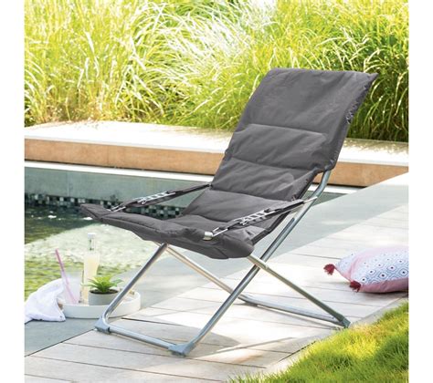 Fauteuil Relax Milos Ardoise Hespéride Gris Chaise Tabouret de