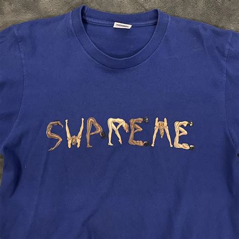 Supreme Men S Blue T Shirt Depop