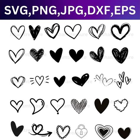 Hand Drawn Heart Svg Open Heart Svg Heart Svg Bundle Heart Svg