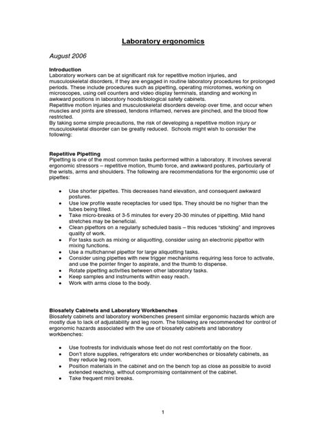 Laboratory Ergonomics | PDF | Microscopy | Nature 