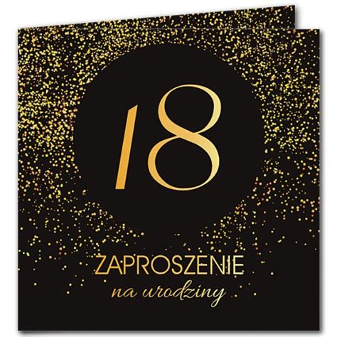 Zaproszenia Na Urodziny Czarne Gold Allegro Pl