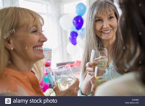 Three Mature Women At Birthday Party Hi Res Stock Photography And