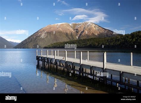 Jetty Lake Rotoiti And Mt Robert St Arnaud Nelson Lakes National