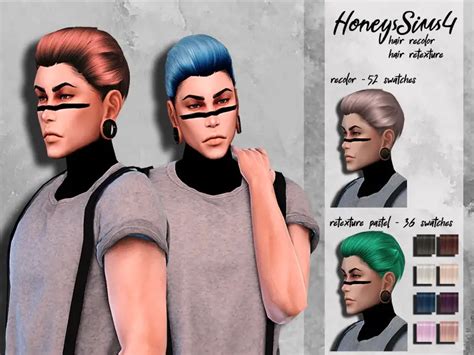 The Sims Resource Musae S Brooklyn Hair Retextured By HoneysSims4