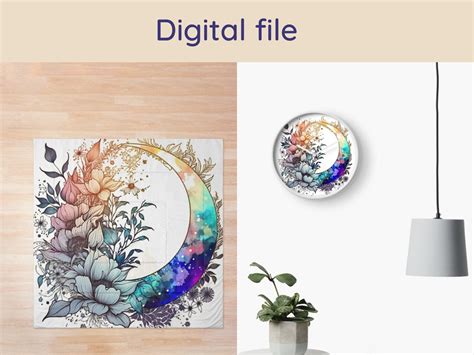 Flowering Moon, Wall Art Deco, Printable Art - Etsy