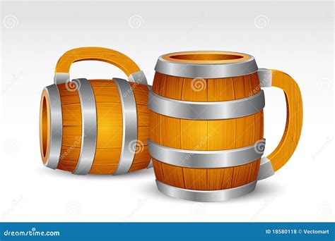 Wooden Beer Mug Logo Vector Illustration Brewery Design