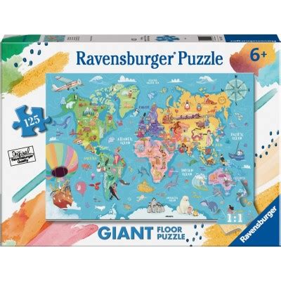 Puzzle G Ant De Sol Pi Ces Xxl Carte Du Monde Ravensburger