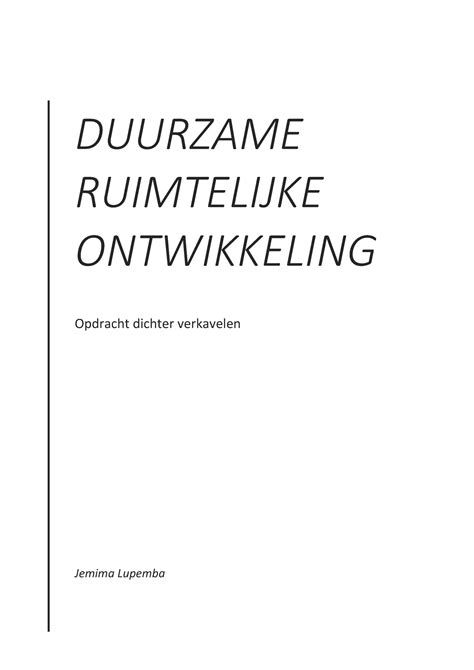 Dro Opdracht Extra Oef En Duurzame Ruimtelijke Ontwikkeling