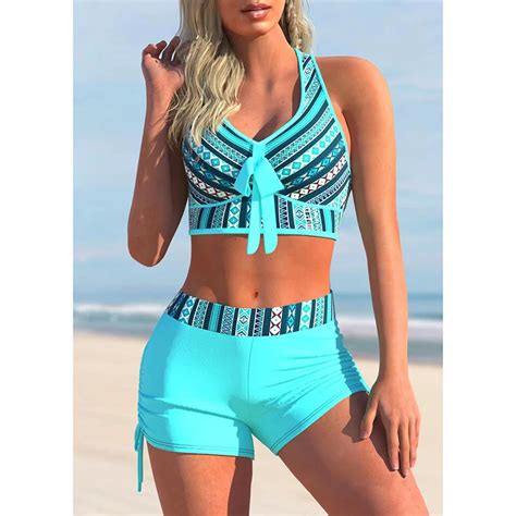 Push Up Bikinis New Halter Swimsuit Women High Waist Swimwear Female