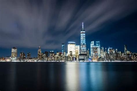 New york city scenery picture modern dark sparkling architectures ...