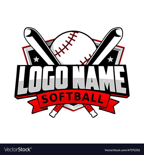 Softball Club Logo Badge Royalty Free Vector Image