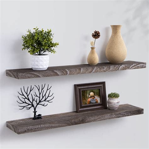 Floating Shelves 36 Inch Wall Shelf Set Of 2 Rustic Wood Shelves For Wall Storage Fireplace