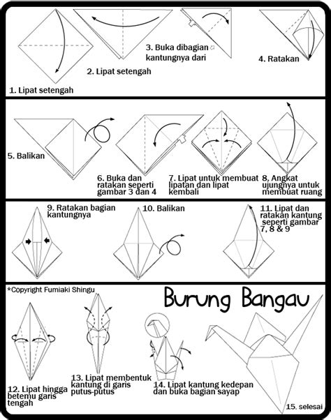 Cara Membuat Origami Burung Bangau Untuk Anak