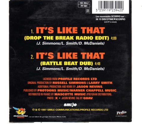 Run DMC Vs Jason Nevins Its Like That CDS Eurodance 90 CD Shop