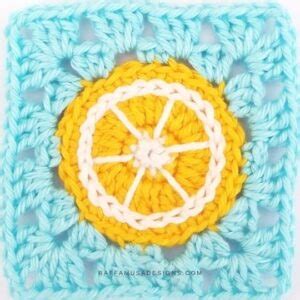 Crochet Citrus Fruits Granny Square Free Pattern