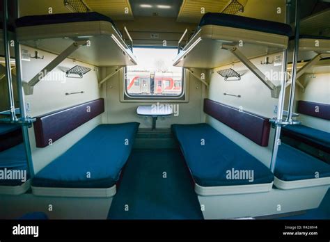 Interior of the Trans-Siberian Express train, connecting Moscow with ...