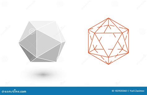 O Icosahedron é Uma Figura Geométrica Projeto Minimalista Da Forma Do