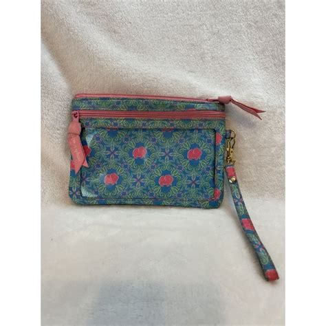 Simply Southern Wristlet Blue And Green With Pink Ele Gem