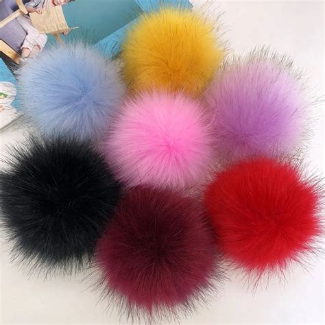 12cm Fashion Imitation Foxes Fur Pompom For Women Hat Fake Hair Ball