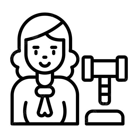 Judge Woman Line Icon Vector Judge Woman Icon Themis Justice Png And