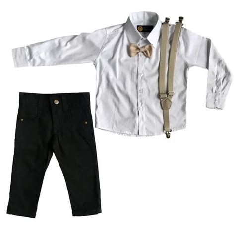 Roupa Social Infantil Menino Pajem Batizado Suspens Rio E Gravata