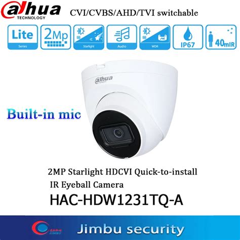 Dahua Cámara de luz Starlight de 2MP HDCVI HAC HDW1231TQ A IR40M