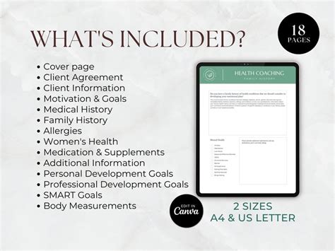 Health Coach Intake Form Client Onboarding Questionnaire Pdf Fillable Form Nutrition Coaching