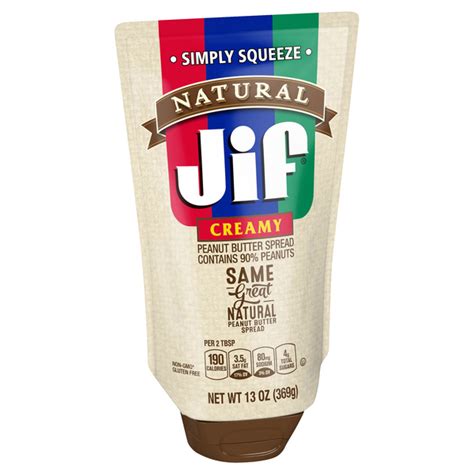 Jif Natural Creamy Peanut Butter Simply Squeeze Hy Vee Aisles Online Grocery Shopping