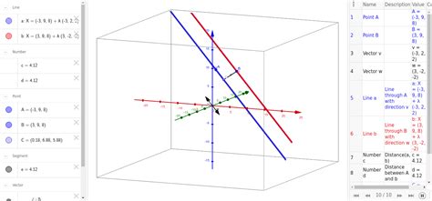 Posición Y Distancia De Dos Rectas En El Espacio Geogebra