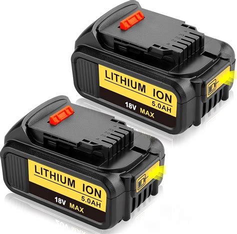 Manufer 2pack Dcb184 18v20v Max Xr 50ah Li Ion Replacement Battery For Dewalt 18v Batteries