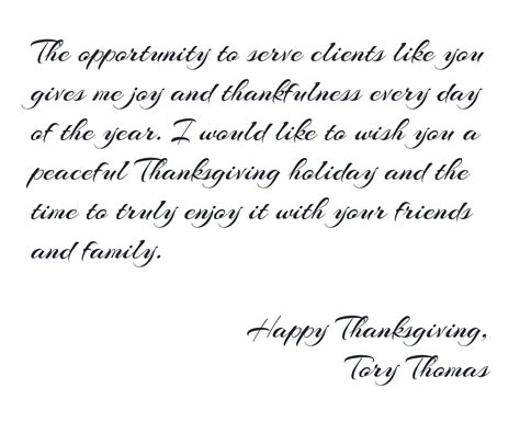 Thanksgiving Letter Tory Thomas